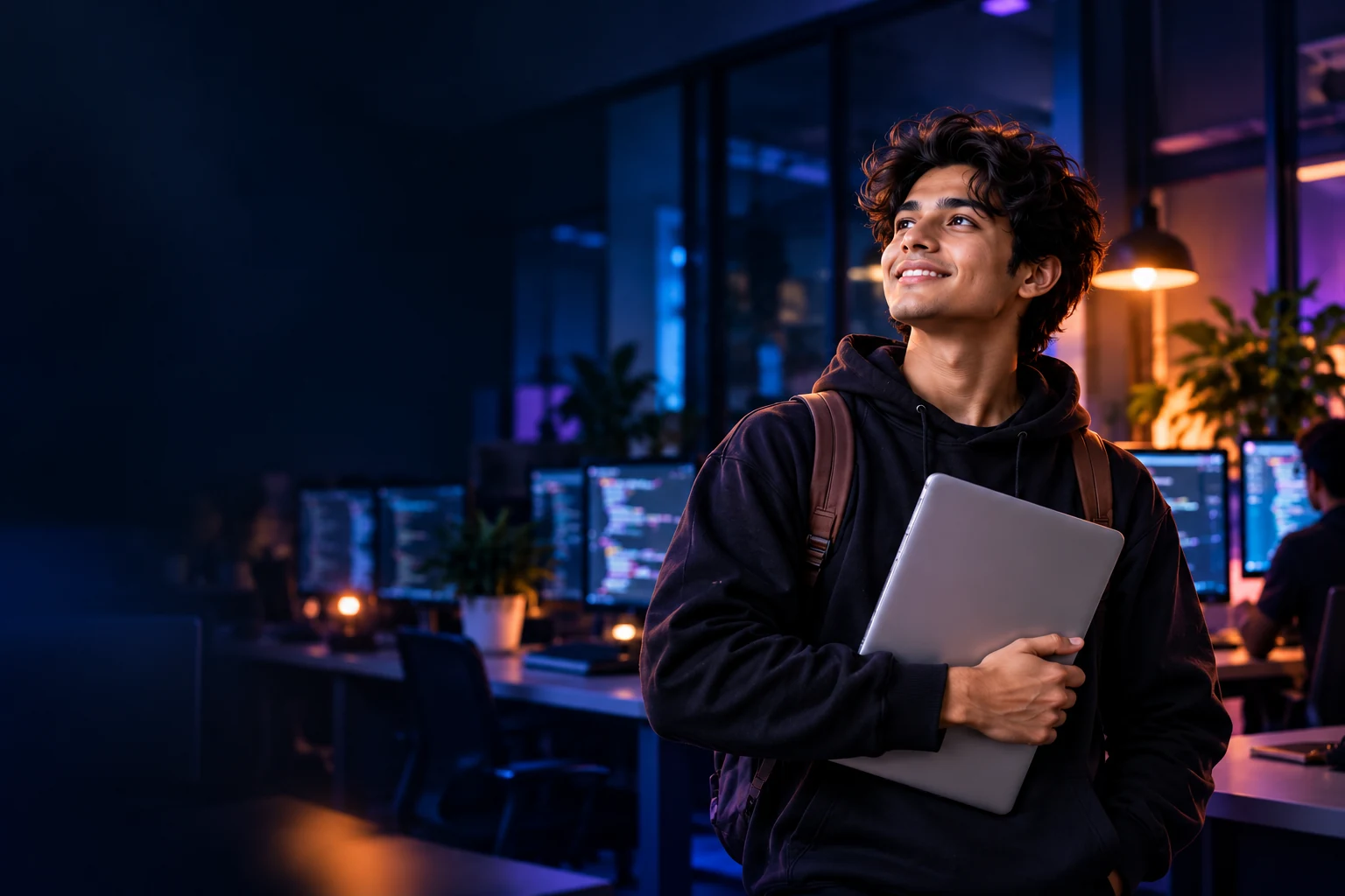 Cyberspace Solution Student in Technology Workspace